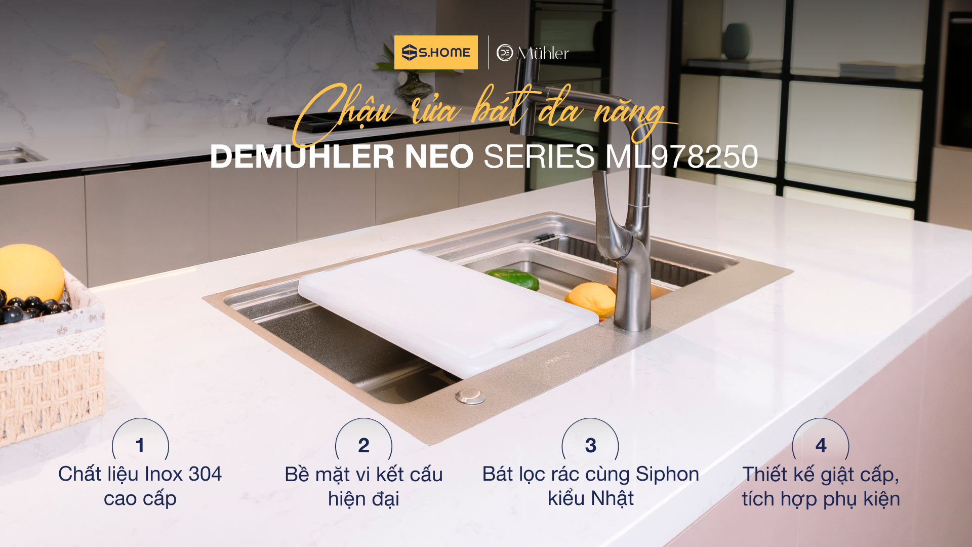 Chậu rửa bát đa năng DeMuhler NEO Series ML978250